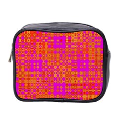 Pink Orange Bright Abstract Mini Toiletries Bag 2-side by Nexatart