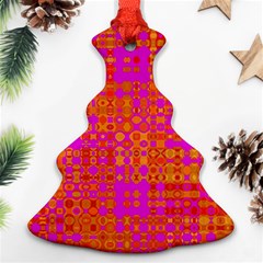 Pink Orange Bright Abstract Christmas Tree Ornament (two Sides) by Nexatart