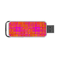 Pink Orange Bright Abstract Portable Usb Flash (two Sides) by Nexatart