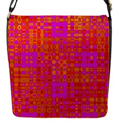 Pink Orange Bright Abstract Flap Messenger Bag (s) by Nexatart