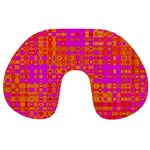 Pink Orange Bright Abstract Travel Neck Pillows Front