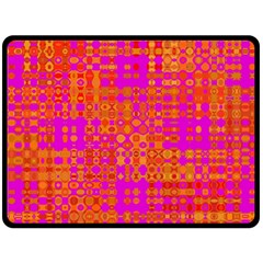 Pink Orange Bright Abstract Double Sided Fleece Blanket (large)  by Nexatart