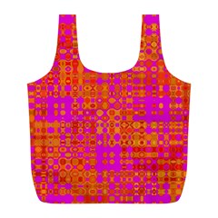 Pink Orange Bright Abstract Full Print Recycle Bags (l)  by Nexatart