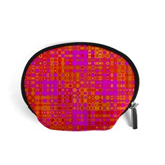 Pink Orange Bright Abstract Accessory Pouches (small)  by Nexatart