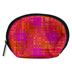 Pink Orange Bright Abstract Accessory Pouches (medium)  by Nexatart