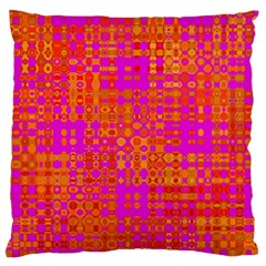 Pink Orange Bright Abstract Large Flano Cushion Case (one Side) by Nexatart