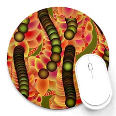 Abstract Background Digital Green Round Mousepads