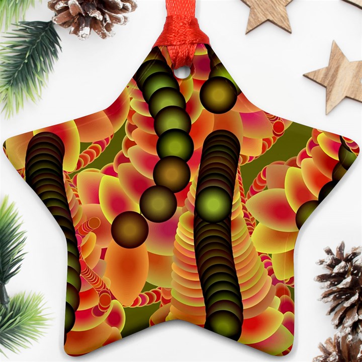 Abstract Background Digital Green Ornament (Star)