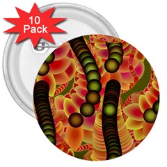 Abstract Background Digital Green 3  Buttons (10 pack) 