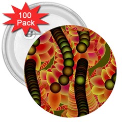 Abstract Background Digital Green 3  Buttons (100 pack) 