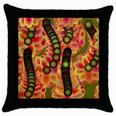 Abstract Background Digital Green Throw Pillow Case (Black)