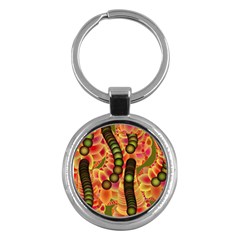 Abstract Background Digital Green Key Chains (round)  by Nexatart