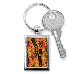 Abstract Background Digital Green Key Chains (Rectangle) 