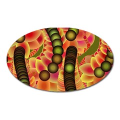 Abstract Background Digital Green Oval Magnet