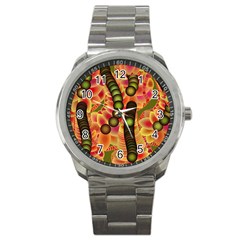 Abstract Background Digital Green Sport Metal Watch by Nexatart