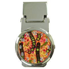 Abstract Background Digital Green Money Clip Watches