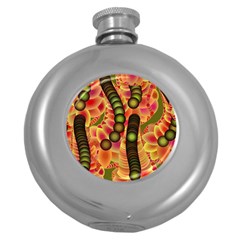 Abstract Background Digital Green Round Hip Flask (5 oz)