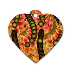 Abstract Background Digital Green Dog Tag Heart (Two Sides)