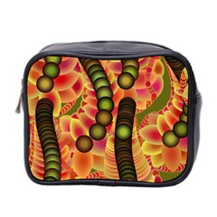 Abstract Background Digital Green Mini Toiletries Bag 2-Side