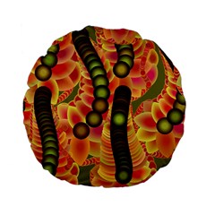 Abstract Background Digital Green Standard 15  Premium Flano Round Cushions by Nexatart