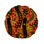 Abstract Background Digital Green Standard 15  Premium Flano Round Cushions Front