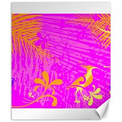 Spring Tropical Floral Palm Bird Canvas 8  X 10  by Nexatart