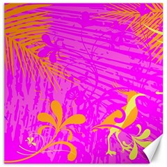 Spring Tropical Floral Palm Bird Canvas 20  X 20   by Nexatart