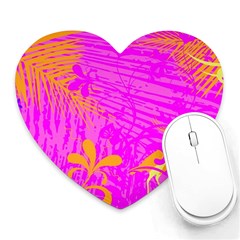 Spring Tropical Floral Palm Bird Heart Mousepads by Nexatart