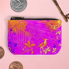 Spring Tropical Floral Palm Bird Mini Coin Purses by Nexatart