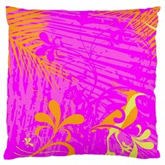 Spring Tropical Floral Palm Bird Large Cushion Case (one Side) by Nexatart