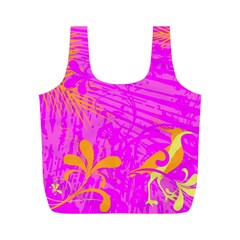 Spring Tropical Floral Palm Bird Full Print Recycle Bags (m)  by Nexatart