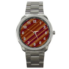 Stripes Course Texture Background Sport Metal Watch by Nexatart