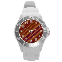 Stripes Course Texture Background Round Plastic Sport Watch (l) by Nexatart