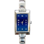 Blue Dot Rectangle Italian Charm Watch Front