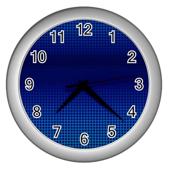 Blue Dot Wall Clocks (Silver) 