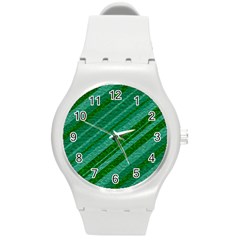 Stripes Course Texture Background Round Plastic Sport Watch (m) by Nexatart