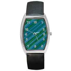 Stripes Course Texture Background Barrel Style Metal Watch by Nexatart