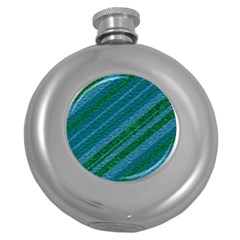 Stripes Course Texture Background Round Hip Flask (5 Oz) by Nexatart