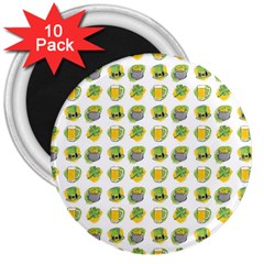 St Patrick S Day Background Symbols 3  Magnets (10 Pack) 