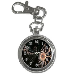 Fractal Black Pearl Abstract Art Key Chain Watches by Nexatart