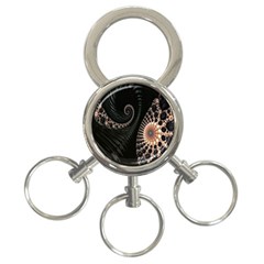 Fractal Black Pearl Abstract Art 3-ring Key Chains by Nexatart