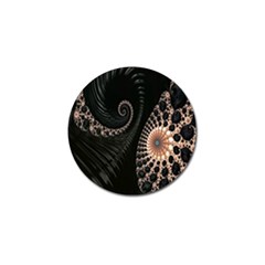 Fractal Black Pearl Abstract Art Golf Ball Marker by Nexatart