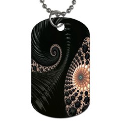 Fractal Black Pearl Abstract Art Dog Tag (two Sides) by Nexatart