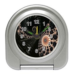 Fractal Black Pearl Abstract Art Travel Alarm Clocks by Nexatart