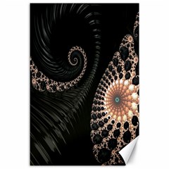 Fractal Black Pearl Abstract Art Canvas 24  X 36  by Nexatart