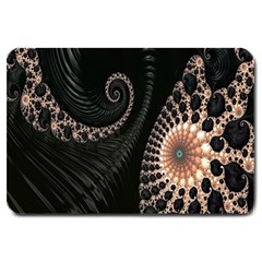 Fractal Black Pearl Abstract Art Large Doormat  by Nexatart