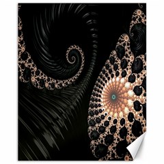 Fractal Black Pearl Abstract Art Canvas 11  X 14  