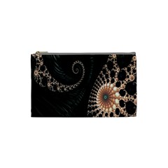 Fractal Black Pearl Abstract Art Cosmetic Bag (small)  by Nexatart