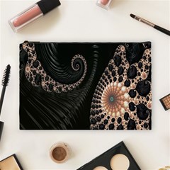 Fractal Black Pearl Abstract Art Cosmetic Bag (large)  by Nexatart