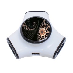 Fractal Black Pearl Abstract Art 3-port Usb Hub by Nexatart